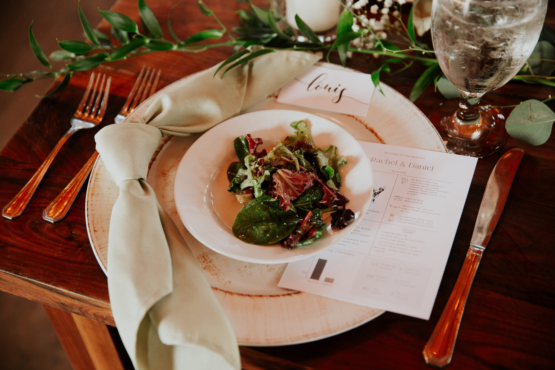 A dip kiss on the empty dance floor